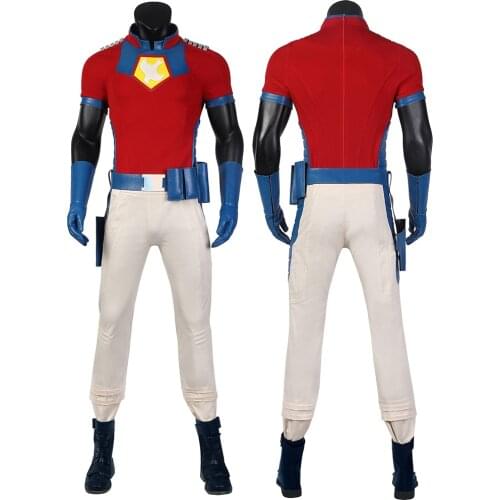 Movie The Squad 2 Cosplay Peacemaker Costume Adult Men Clothing Halloween Christmas Outfit Full Set With Shoes