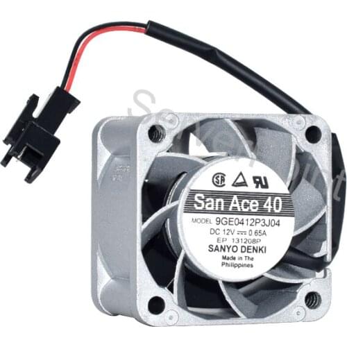 Well Tested For SANYO 9GE0412P3J04 0.65A 12V 40*40*28 Two Wires Alloy Frame Square Cooling Fan