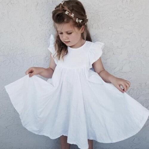 Summer Girls' Dress European And American Casual Flying Sleeve Lace Party Princess Dress ChildrenS Baby Kids Girls Clothing