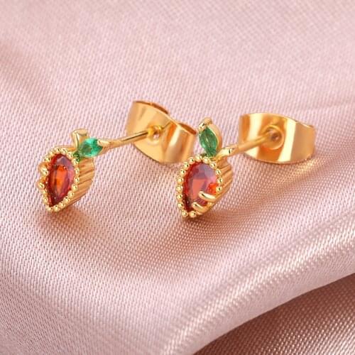 Fashion Carrot Zircon earrings For Women Girl Minimalist Fine Jewelry Punk Accessories Best Friend Gift Earring Partij Sieraden