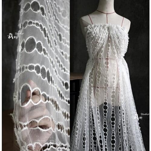 Soft Mesh hole hollow texture d High-grade clothing designer fabric for patchwork telas patchwork algodon