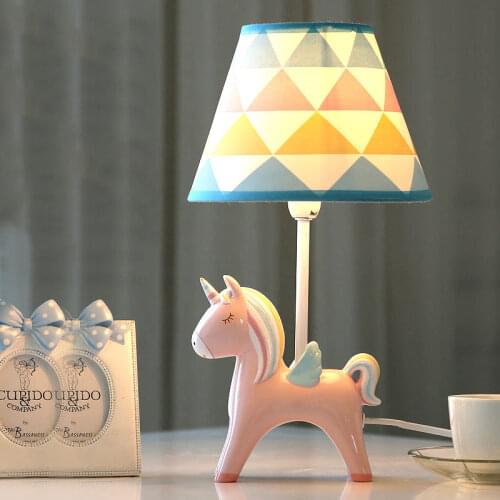 Cartoon Unicorn Table Lamps for Living Room Childrens Room Desk Lamp Bedroom Kids Baby Night Light Holiday Gifts Bedside Lights
