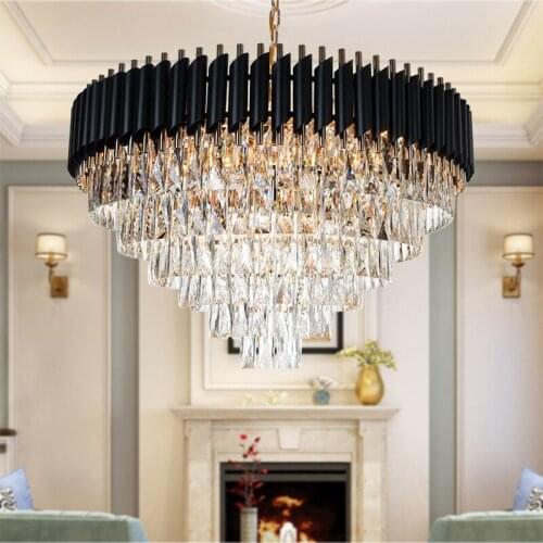 2019 New Arrival Modern Crystal Pendant Light Elegant K9 Crystal Hanging Lamp for Living room Hotel Suspension