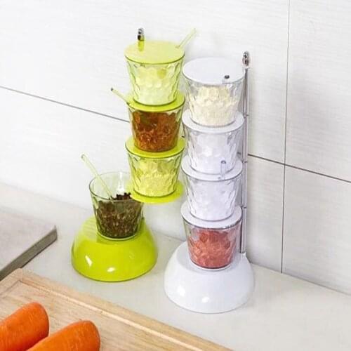 Wonder life original multi-layer 3D rotating condiment box crystal rotating condiment box for kitchen kitchen tool