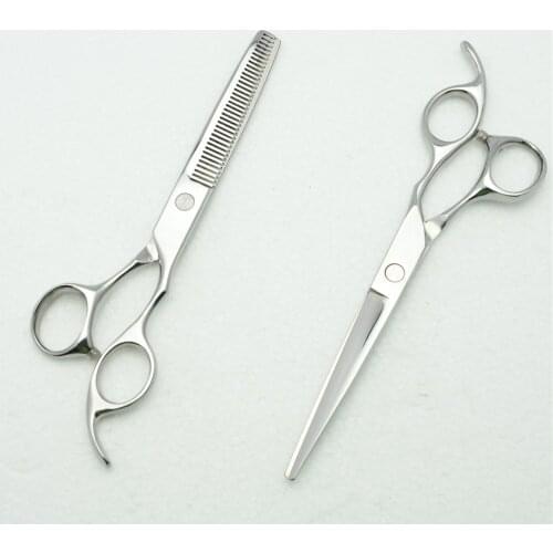 1006C 2Pcs 5.5''/6.0''/6.5'' Customized Logo Hairdressing Scissors 440C Cutting Thinning Shears Professional Human Hair Scissors