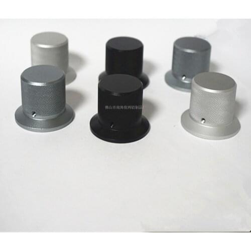 Sandblasting Silver / black / iron gray Diameter 38mm high 27mm All aluminum solid audio amplifier volume Potentiometer knob