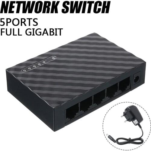 Pohiks 1pc High Speed 10/100/1000Mbps Ethernet Network Adapter 5 Ports Fast Desktop RJ45 Networks Switching Hub Adapters
