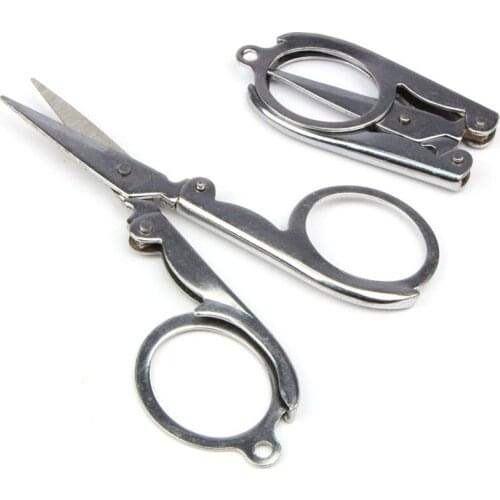Portable Folding Stainless Steel Scissors Mini Folding Scissors Travel Scissors Color Silver