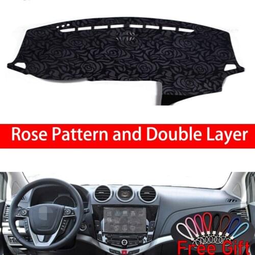 Rose Pattern For BYD S7 2011 2012 2013 2014-2017 Dashboard Cover Car Stickers Car Decoration Car Accessories Interior Car Decals