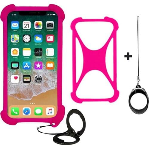 Silicone Case for Xiaomi Redmi 9 9A 9C Universal Phone Bumper Frame Lanyard Ring Cover for Xiaomi Redmi K30S Phone Holder