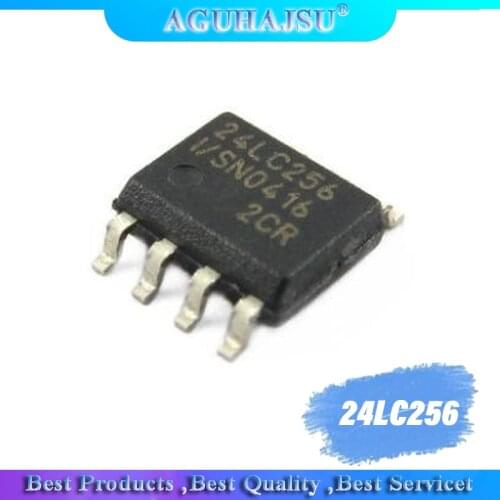 10PCS 24LC256-I/SN SOP 24LC256I SMD 24LC256 SOP-8 Erasable Program Memory Memory IC Chip Electronic Component Integration