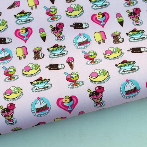 PVC coated waterproof fabric - icecream on pink backgroud (WF310)