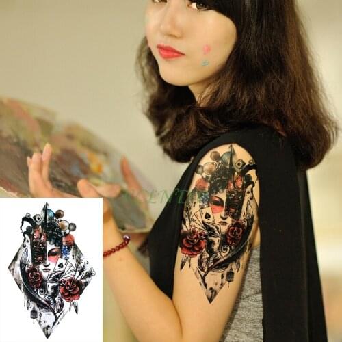 Waterproof Temporary Tattoo Sticker Rose Beauty Girl fake tatto flash tatoo tatouage Stickers leg arm back for girl women men