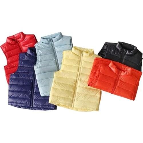 White Duck Down Girls Winter Vests Coat Warm Thermal Boys Waistcoat Childrens Outfits Kids Clothes Jacket