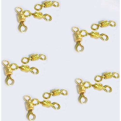 10pcs Swivel Connector 12mm 10mm 9mm fishing Bearing Swivel With Safety Snap Solid Rings Fishing Swivels Rolling Connectors