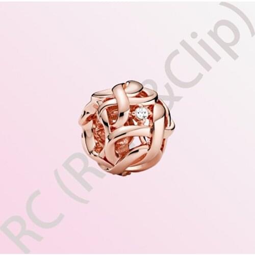 2020 New Arrival S925 Sterling Silver Beads Openwork Woven Infinity Charms fit Original Pandora Bracelets Women Jewelry