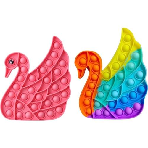 2021 Silicone Swan Push Bubble Sensory Toy Relaxing Educational Fidget Autism Anti-stress Toys Stress Relief Interactive Game