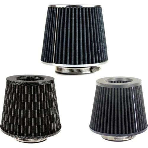 76mm Racing Car Universal Air Filter Auto Carbon Power Flow Air Intake Filter 2021