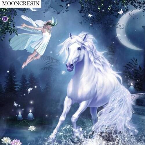 Diy Diamond Embroidery Cross Stitch Full Square Rhinestone Diamond Painting Unicorn 3D Mosaic Arts Needlework Coastal Home Decor