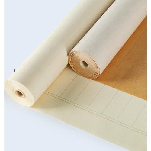 Calligraphy Papers Thicken Chinese Half-Ripe Xuan Paper Rice Paper with Grids/ Vertical Line Rijstpapier Carta Di Riso 0.35*20m