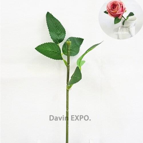 10pcs 25cm Dark Green wire artificial silk flowers stem with leaves DIY Decorative Wreath Flower Sticks Branches Florist Crafts