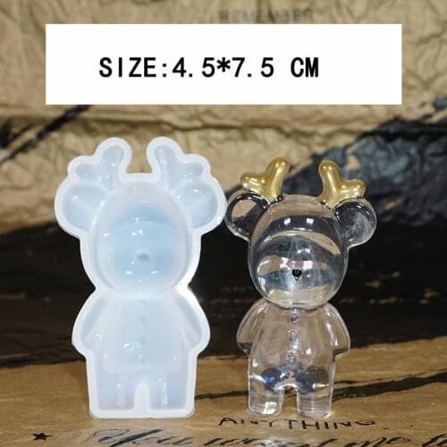 DIY Crystal Epoxy Resin Mold Christmas Deer Handmade Mold Small Night Light Table Creative Mirror Silicone Mold for Resin