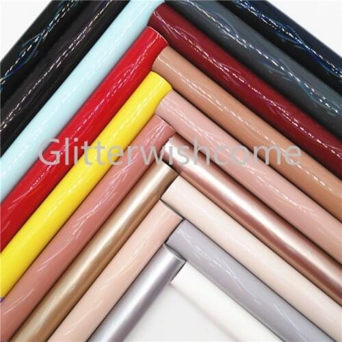 Glitterwishcome 21X29CM A4 Size Vinyl For Bows Iridescent Patent Leather Fabric Faux Leather Sheets for Bows, GM682A