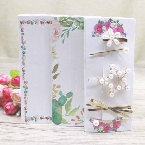 Hot Sale New Hairpin Jewelry Card 50pcs DIY 15x6.5cm Red Flower Color Card Jewelry Gifts Rope/ Hair Clip Package Card Tags