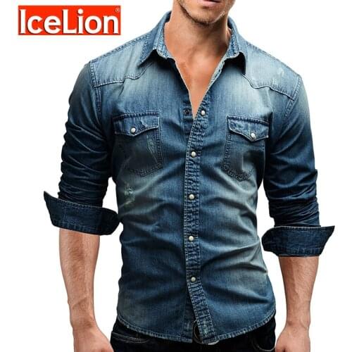 Мужские джинсовые рубашки IceLion China At AliExpress