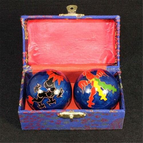 Chinese Health Blue Baoding Ball Daily Exercise Stress Relief Handball Therapy Massager Ball Hand Strength Fitness Balls 47mm