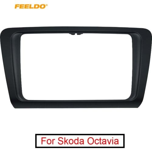 FEELDO Car 2DIN Radio Audio Fascia Frame Panel Dash Mount Kit Adapter With Inner Trim For Skoda Octavia (2014+)/ #AM5250