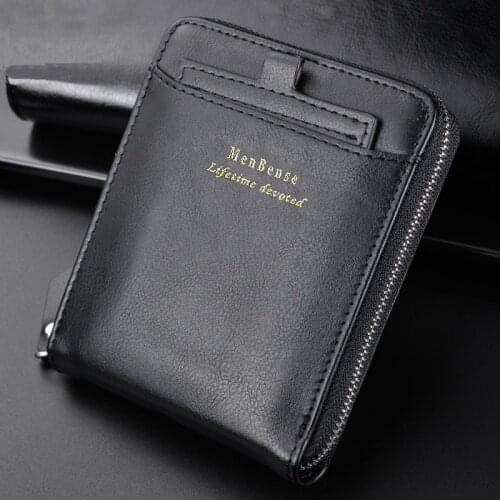 Coin purse men 2021 New Leather Mens Card holder Zipper Short Desigh Male Vintage pocket Wallets mens billeteras para hombre