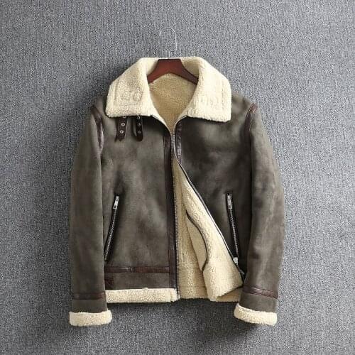 Winter Warm Mens Thick Cashmere Lining Coat Motorcycle Long Sleeve Jacket Bomber Outwear Jackets S190