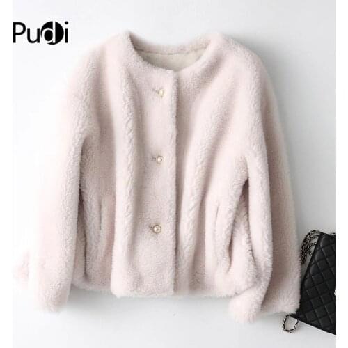 Aorice A18219 Women Winter Real Fur Coat Real Wool Collar Warm Jacket Girl Female Genuine Fur Parka