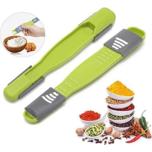 Eight Stalls Adjustable Double Scale Measuring Spoon Coffee Flour Condiments Seasoning Measuring Spoon Practical Kitchen Tools