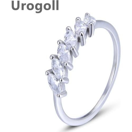 Fashion Women Girl Crystal Pure 925 Sterling Silver Jewelry Anniversary Party Ring Shining Cubic Zirconia Jewelry Style Rings