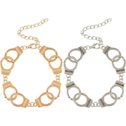 Fashionable Simple Retro Female Bracelet Handcuffs Carved Letter Shape Alloy Material Temperament Men And Women Jewelry Gift Hot