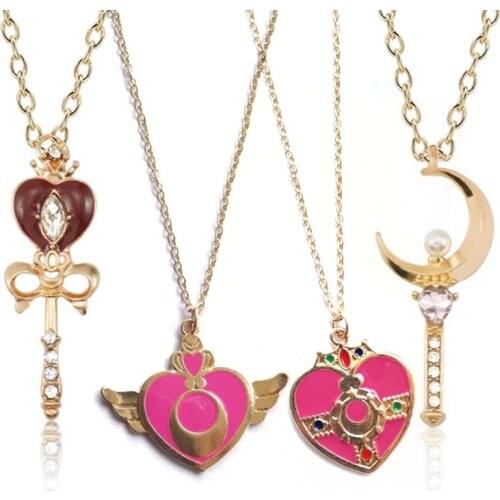 Japanese Cartoon Anime Necklace Star Moon Pendant Necklaces Star Girl Choker Jewelry 2021 New Arrivals Children Birthday Gift