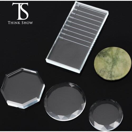 Eyelash Extension Stand Crystal Holder Adhesive Glue Pad False Eyelashes Holder Transparent Glue Tray Beauty Makeup Tools