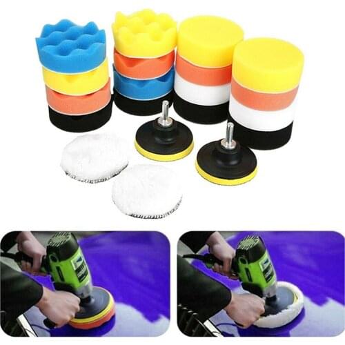22pcs/Set Buffing Polishing Pads Wheel Sponge Mop Kit Car Polishing Disc Self-Adhesive Buffing Waxing Sponge Tools Accessories