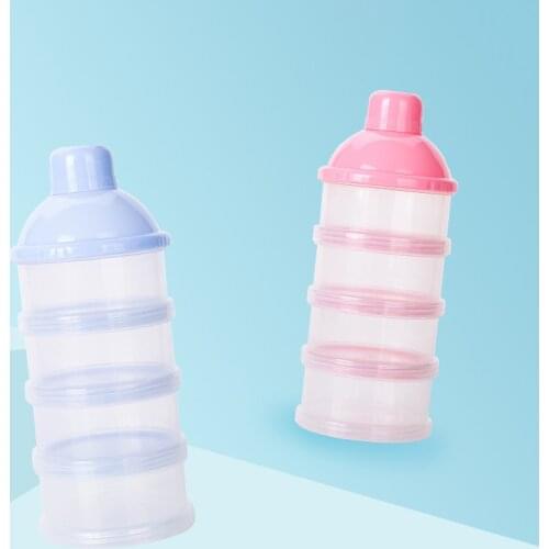 Portable Baby Milk Powder Formula Dispenser Feeding Food Container Feeding Box Four Grid Baby Food Storage Box
