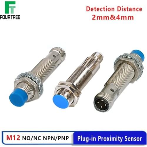 Plug-in Proximity Sensor M12 Metal Inductive Approach Switch With Air Plug Detect Distance 2mm 4mm PNP/NPN NO NC 4 Cores