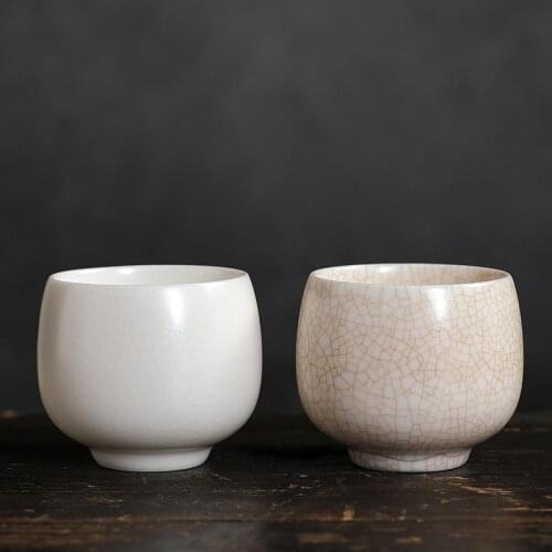 Ru Ware Natural Crack Supportable Porcelain Master Cup Single Cup Single Ivory White Tea Cup Yuru Kung Fu Tea Set Bowl Mug