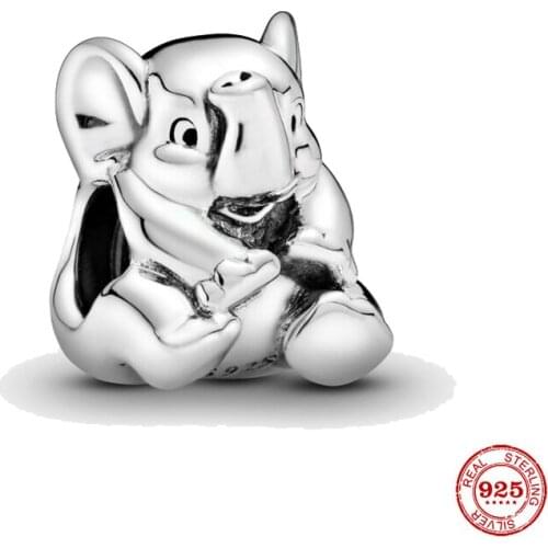 New 925 Sterling Silver Bead Cut Elephant Charm ​Fit Original Pandora Bracelet DIY Jewelry For Women Diy Jewelry Making