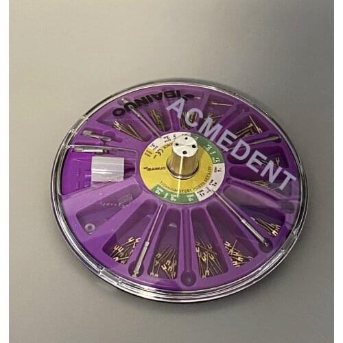 Dental Root Canal Pins Conical Screw Post Titanium Alloy Steel Posts Core Crown IBAINUO PostsX120pcs DrillsX2 KeyX2