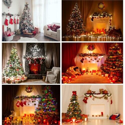 SHUOZHIKE Christmas Indoor Theme Photography Background Christmas tree Children Backdrops For Photo Studio Props 21523 DYH-01