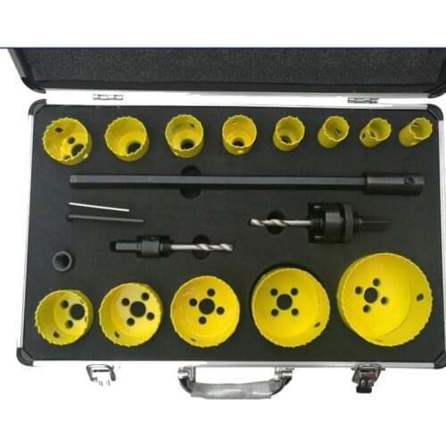 M42 Standard Parts 17PCS Pipe Metal Hole Punch Sets Inner Cooler Bimetal Set Reaming Drill Matte Aluminum Box