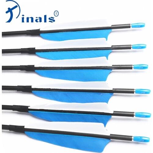 Spine 500 600 700 800 900 1000 30inch Carbon Arrows Shaft ID4.2mm Turkey Feathers Recurve Bow Hunting Shooting Archery