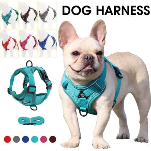 Pet Reflective Nylon Dog Harness No Pull Adjustable Medium Large Naughty Dog Vest Safety Vehicular Lead Walking Running