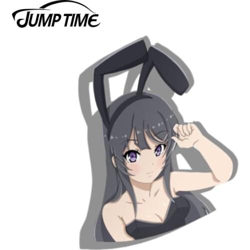 Jump Time 13cm x 9.8cm For Mai Sakurajima Anime Sticker Vinyl Decal Car Truck Cup Laptop Car Styling Car Stickers Cute Graphics